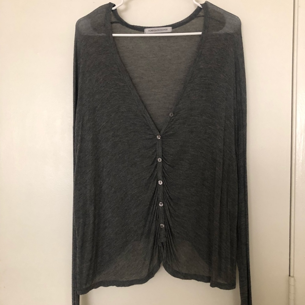 Grey Loose Fit Cardigan